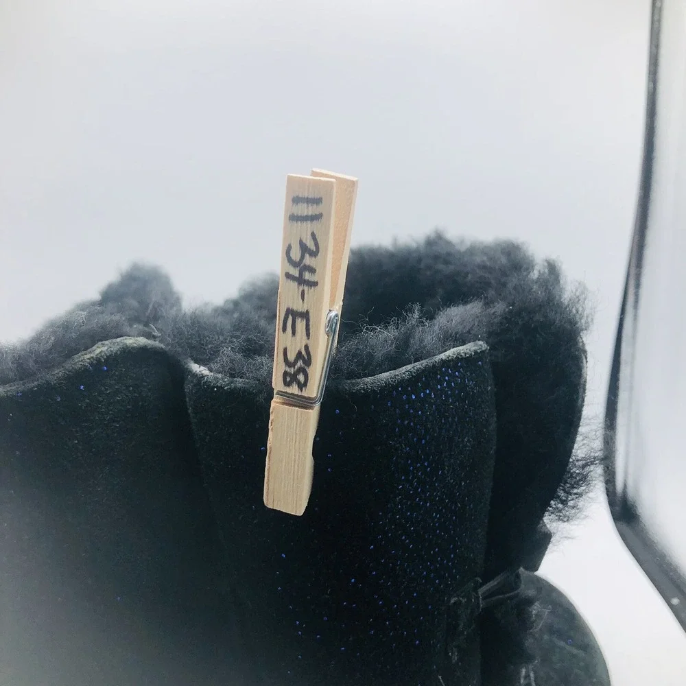 BEARPAW WOMEN'S ABIGAIL PULL ON MID‎ CALF SUEDE WINTER BOOTS sz 7 BLACK